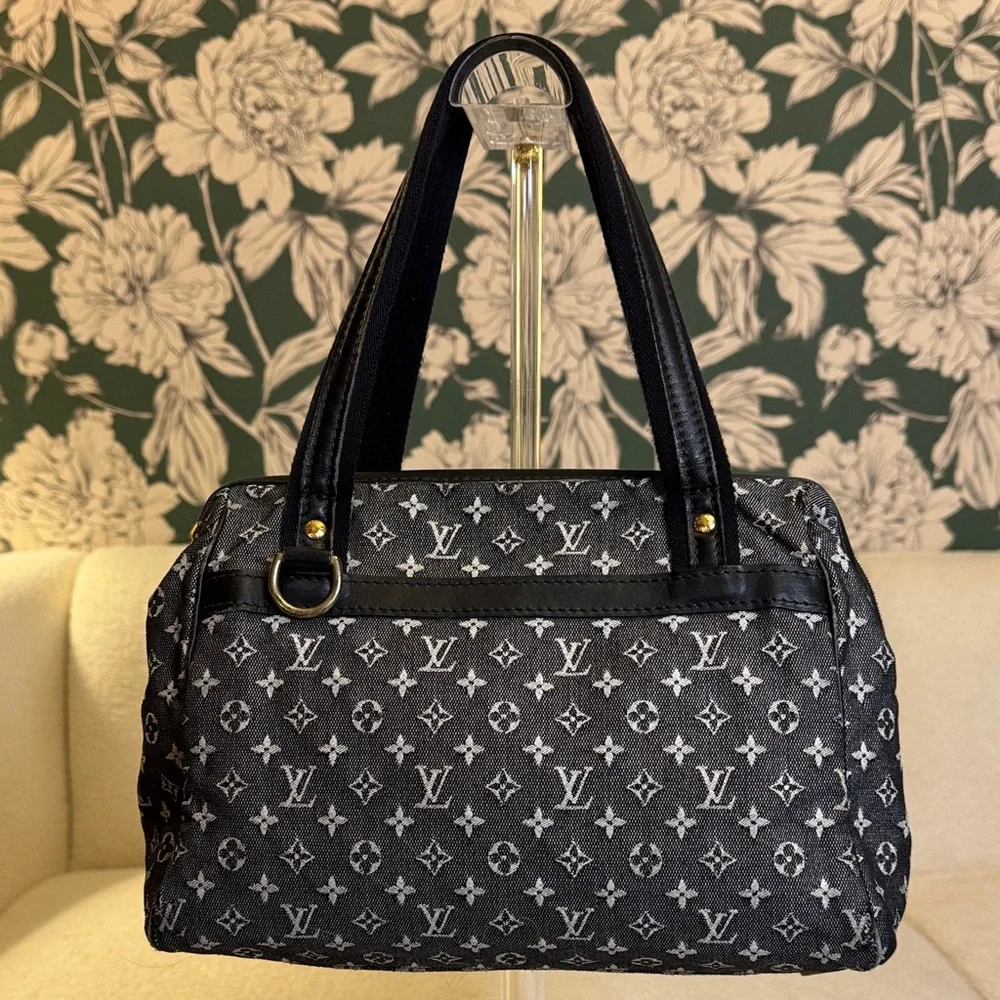 Louis Vuitton Authentic Black Min Lin Monogram Handbag